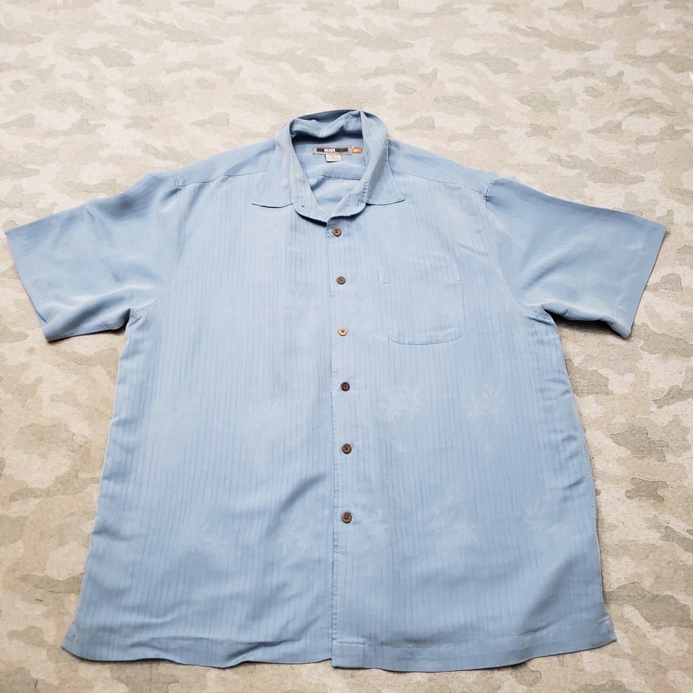 Vintage Quiksilver Shirt Mens XL Blue Y2k Surf Short Sleeve Button-Up Outdoors